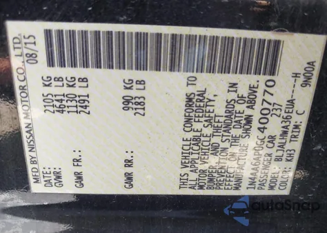 2016 Nissan Maxima 3.5 Platinum from USA, damaged, VIN 1N4AA6AP0GC400770